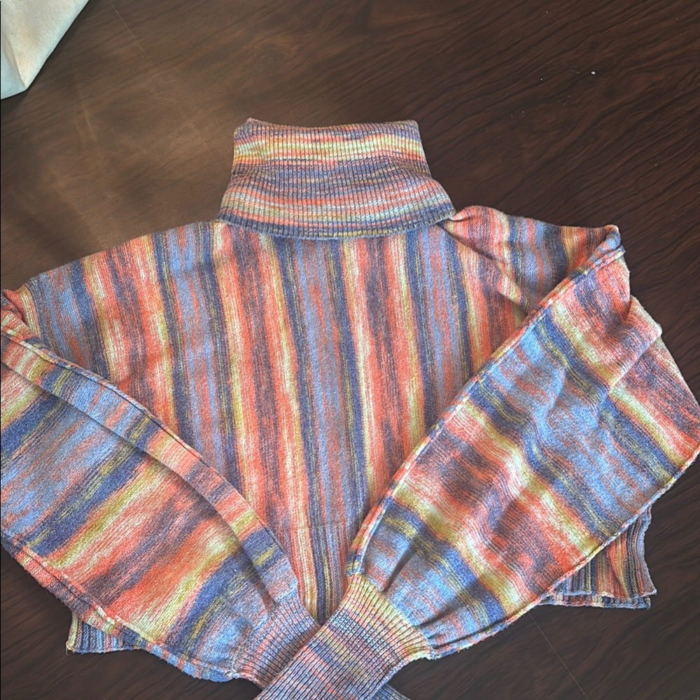 Urban Outfitters Red and Orange Cowl Neck Sweater